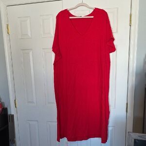 Torrid Vibrant Red Dress With Side Slits size 4